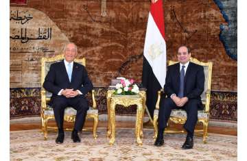 السيسى  يستقبل الرئيس البرتغالى