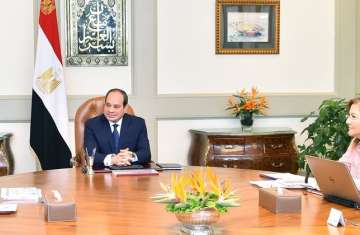 الرئيس السيسي ومدبولي وهالة السعيد
