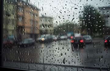 Rain drops on window glass