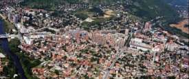 Aerial view of Mitrovica, Kosovo