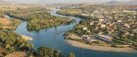 Drini River flowing in Shkodër