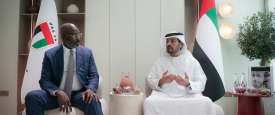 Sheikh Hamdan bin Mubarak Al Nahyan and George Weah