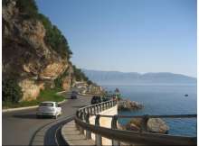 A highway in southern Vlorë leading to Orikum, Albania